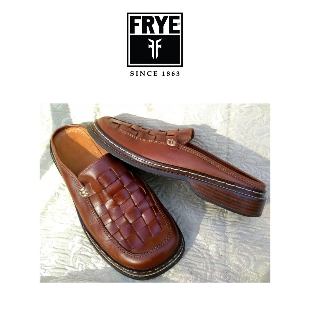 NEW!!! Frye Corsica Woven Cognac Mule